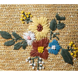 手刺繍草編みバッグ かご トート ショルダー バッグ 5枚目の画像