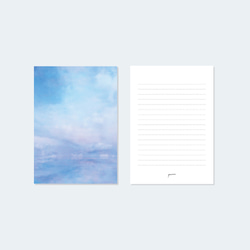 【30%OFF】湖に映る、青い空を描いた、レターセット 1枚目の画像