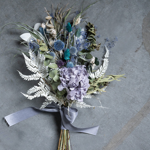 ドライフラワーブーケ（ブルー×パープル） ウェディングブーケ 結婚式  