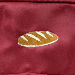 [僅限特價] [免運費] 法國麵包刺繡胸前尼龍迷你腰包/腰包&lt;紅色&gt; 第4張的照片