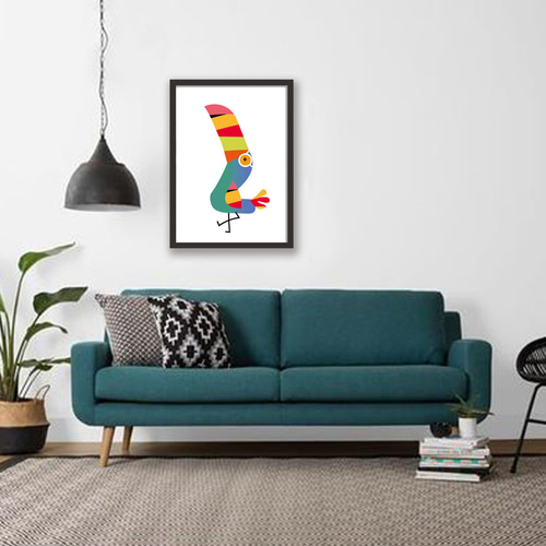 亜熱帯カラー 鳥 イラスト ポスター A4 A3 A2 A1 アートポスター  