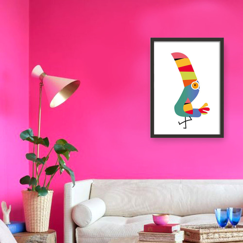 亜熱帯カラー 鳥 イラスト ポスター A4 A3 A2 A1 アートポスター  