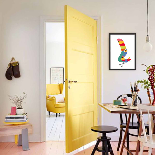 亜熱帯カラー 鳥 イラスト ポスター A4 A3 A2 A1 アートポスター  