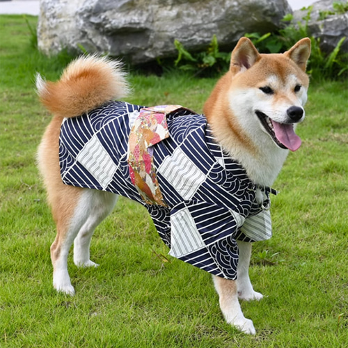犬服 犬浴衣 祭り雰囲気満々 和服 ペット浴衣 柴犬 超綺麗 4種類