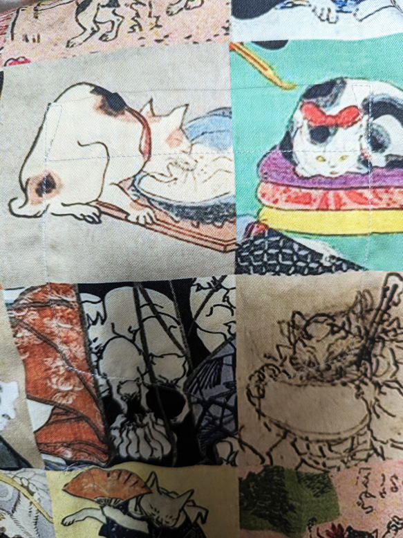 CHIGRACCI「 ニャロハシャツ 」猫柄アロハシャツ 　浮世絵モンスターキャット柄　レディースサイズ 8枚目の画像