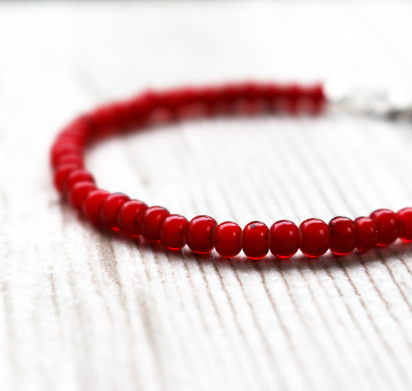 ラリースミス　ホワイトハートビーズブレスレット WHITE HEART BEADS WIRE BRACELET(ホワイトハートビーズワイヤー