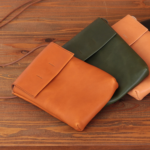 専用出品★SLOW★良品 レザーショルダーバッグ ブラウン 茶 本革 栃木レザー 本革 ポシェット ショルダーバッグ 栃木レザー 全7色 NC3417V