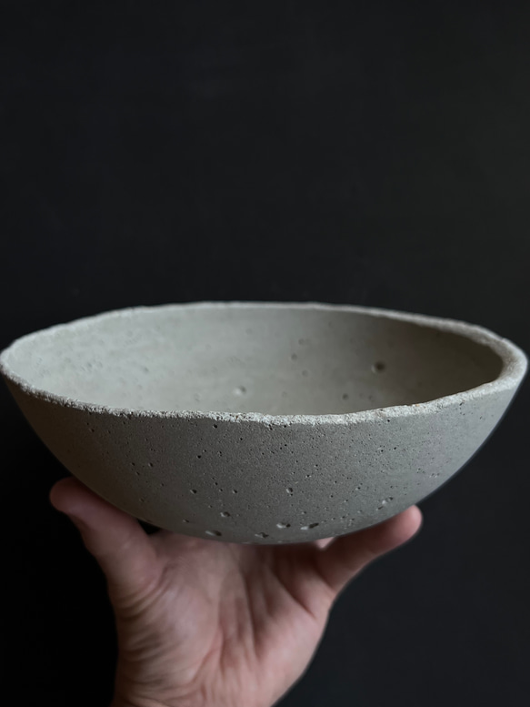 ■直径19.4cm モルタル ボウル ■ ディスプレイ 器 皿 インテリア 什器 オブジェ セメント コンクリート 2枚目の画像
