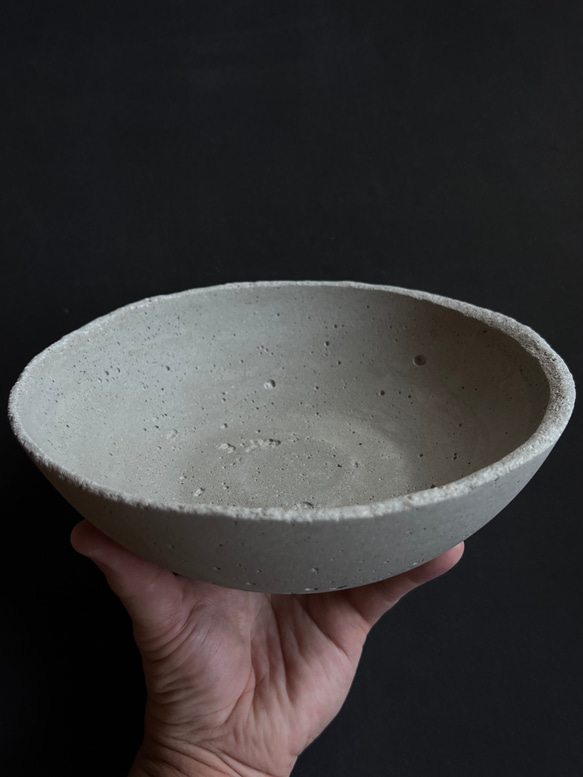 ■直径19.4cm モルタル ボウル ■ ディスプレイ 器 皿 インテリア 什器 オブジェ セメント コンクリート 3枚目の画像