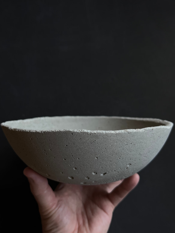 ■直径19.4cm モルタル ボウル ■ ディスプレイ 器 皿 インテリア 什器 オブジェ セメント コンクリート 1枚目の画像