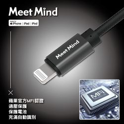 Meet Mind Apple Type-C to Lightning MFi 強化網目編組ケーブル 1.2M 10枚目の画像