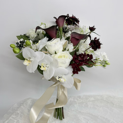 チューリップ♡白とグリーンのウェディングブーケ＆ブートニア