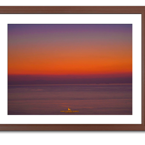 風景油彩画 オレンジ紫のグラデーション A3サイズ】ORANGE AND PURPLE GRADIENT（オレンジと紫に