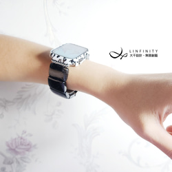 用寶石寵愛媽咪-『全館5折』-至5/31止頂級 黑髮晶 Apple Watch 智慧手錶 寶石 錶帶 第3張的照片