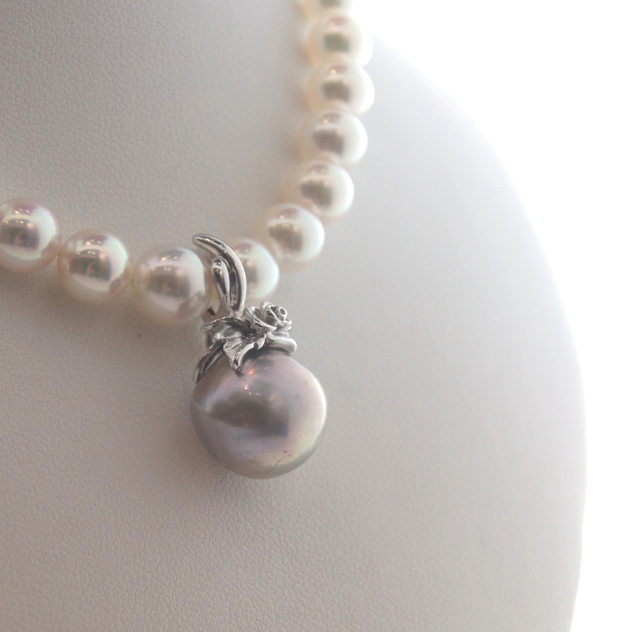 大粒 グレー系 バロック 淡水パール 13.6mm クリッカー
