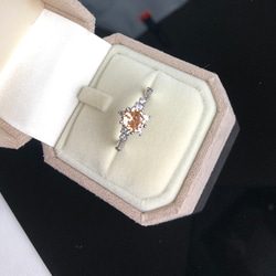 シャンパン色ダイヤ✨五芒星小さめダイヤ☆　プラチナ色リング　ラグジュアリー　つけっぱなし　 2枚目の画像