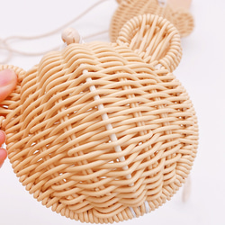 かごバッグ ショルダー 小さな耳手作りハンドバッグ かわいいホリデー旅行ビーチ サマーバッグ 編みバッグ 5枚目の画像