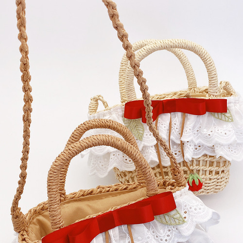 axes femme kawaii いちごあみぐるみ付カゴバッグ Kawaii ~ Strawberry