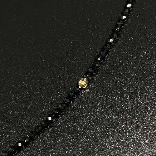 ラグジュアリーを超える】K18ビーズ ブラックオニキス ネックレス