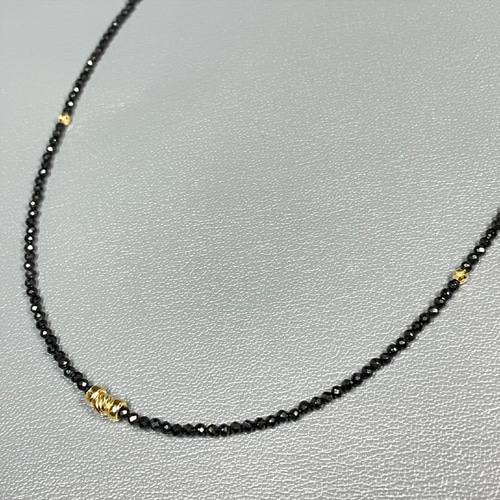 ラグジュアリーを超える】K18ビーズ ブラックオニキス ネックレス