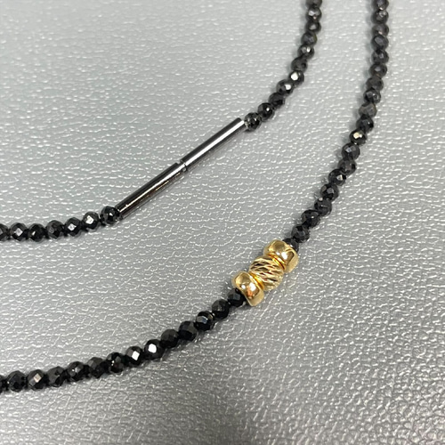 ラグジュアリーを超える】K18ビーズ ブラックオニキス ネックレス