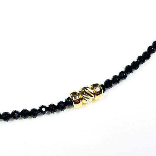 K18WG ネックレス 黒と銀のビーズ 純チタン製 ビーズネックレス スポーツ ボールネックレス
