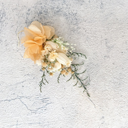【一点限定】本物のお花のアクセサリー ピアス イヤリング プリザーブドフラワー ウェディング ナチュラル オレンジ 3枚目の画像