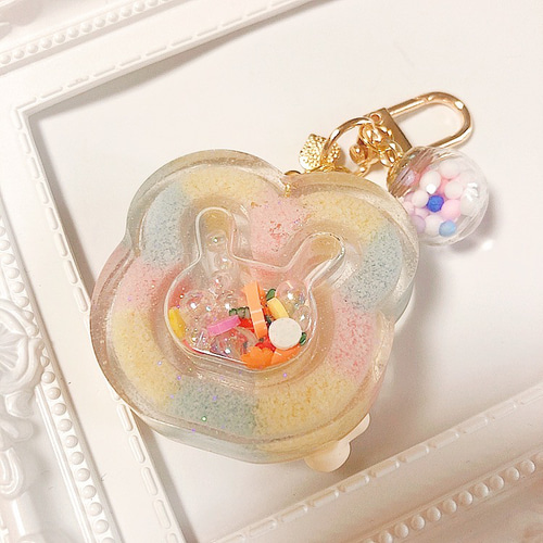 シェイカーキーホルダー 琥珀糖 シャカシャカ レジン