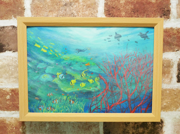 油絵 絵画【海中風景】 絵画 HR 通販 16198151｜Creema(クリーマ)