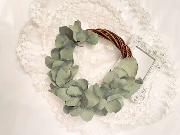 ユーカリリース たくさんの再販】〜Dryユーカリ リース〜 ドライフラワー Karan