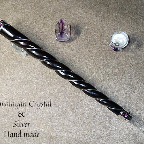 ご予約Himalayan水晶マジックワンドヒーリング宝石銀製シルバー Himalayan水晶マジックワンドヒーリング宝石銀製シルバー