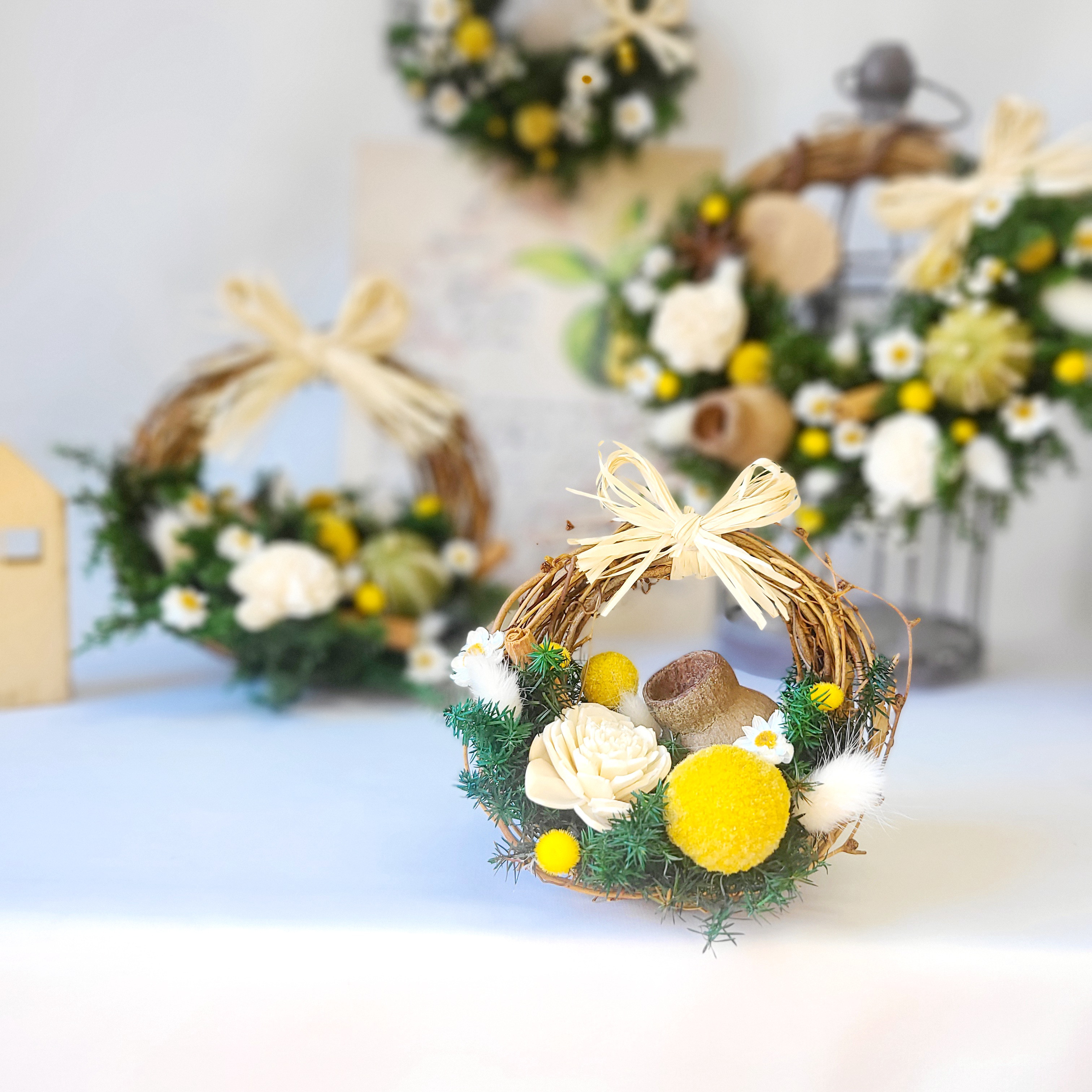 standwreath×flowering plant】M ナチュラルスタンドリース