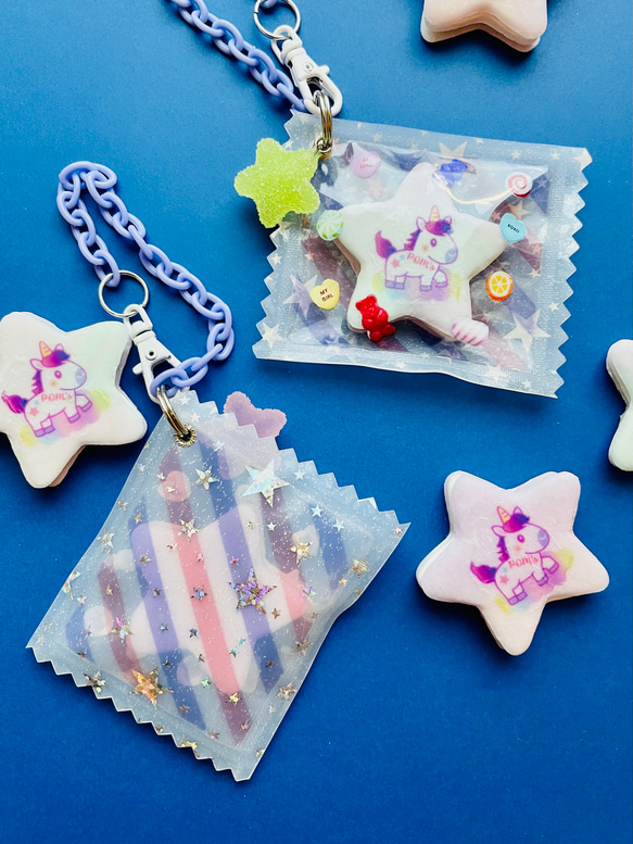 Unicorn langue de chat cookie packaged charm 3枚目の画像