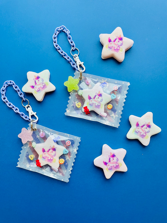 Unicorn langue de chat cookie packaged charm 1枚目の画像