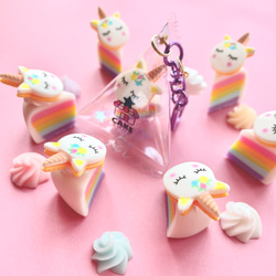 Unicorn rainbow cake tetra-packaged charm 1枚目の画像