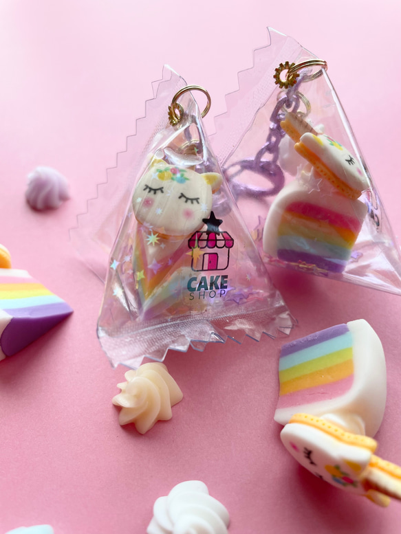 Unicorn rainbow cake tetra-packaged charm 3枚目の画像