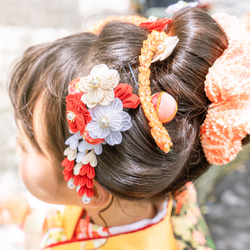 七五三髪飾り✿花ごよみ✿桜紅葉　つまみ細工 3枚目の画像