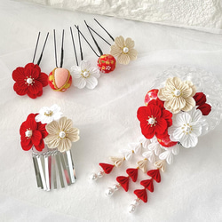 七五三髪飾り✿花ごよみ✿桜紅葉　つまみ細工 5枚目の画像