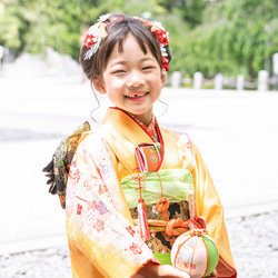 七五三髪飾り✿花ごよみ✿桜紅葉　つまみ細工 1枚目の画像