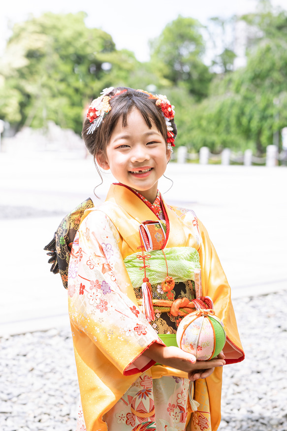 七五三髪飾り✿花ごよみ✿桜紅葉　つまみ細工 1枚目の画像