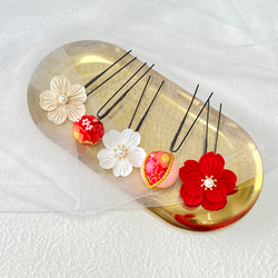 七五三髪飾り✿花ごよみ✿桜紅葉　つまみ細工 6枚目の画像