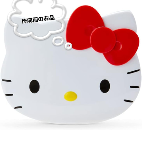 ♡デカ目キティちゃん☆ミラーコームレッド☆オリジナルハンドメイド