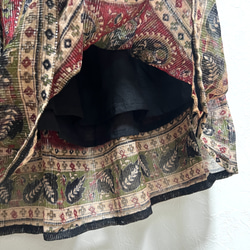 【タイムセール】インド綿サマースカート ブラウン×ブラック 4枚目の画像
