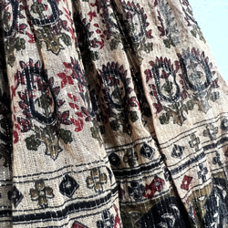 【タイムセール】インド綿サマースカート ブラウン×ブラック 5枚目の画像