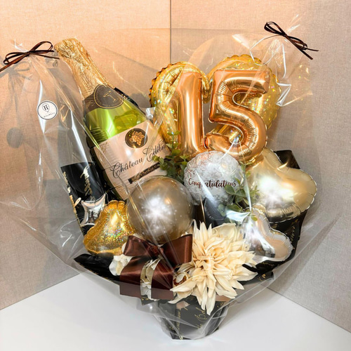 開店祝・周年祝】卓上バルーンギフト｜シャンパンボトルギフト│誕生日