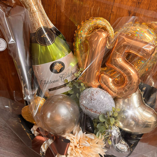 開店祝・周年祝】卓上バルーンギフト｜シャンパンボトルギフト│誕生日