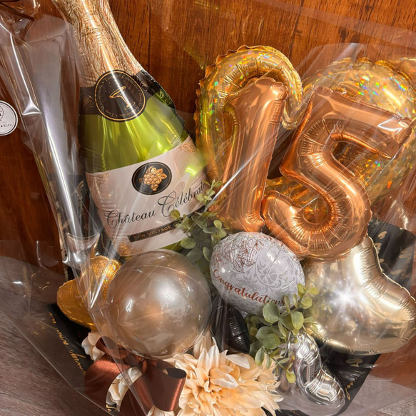 【送料無料】シャンパンボトルギフト│開店祝　周年祝　誕生日　結婚式　電報　記念日　お洒落　シャンパンボトル 3枚目の画像