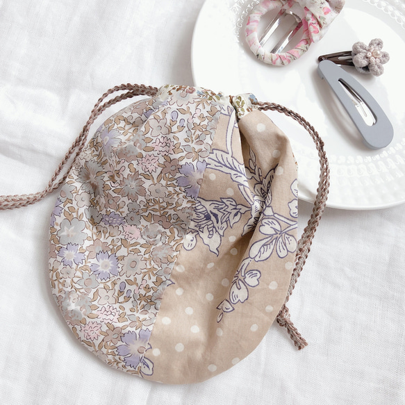 haruk15＊リバティ生地使用＊巾着セット リバティ生地使用巾着袋
