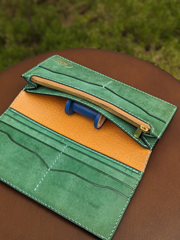 レザー　本革　ロングウォレット(長財布） ターコイズグリーン ソティーレ マルゴー