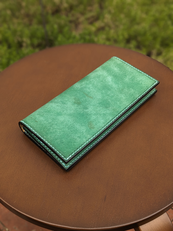 レザー　本革　ロングウォレット(長財布） ターコイズグリーン ソティーレ マルゴー